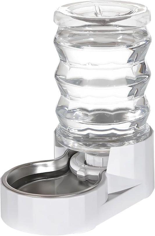 RIZZARI Automatic 4L Pet Waterer, Gravity Stainless Steel Water Dispenser, 100% BPA-Free, Large Capacity Water Feeder for Cats and Small and Medium-Sized Dogs