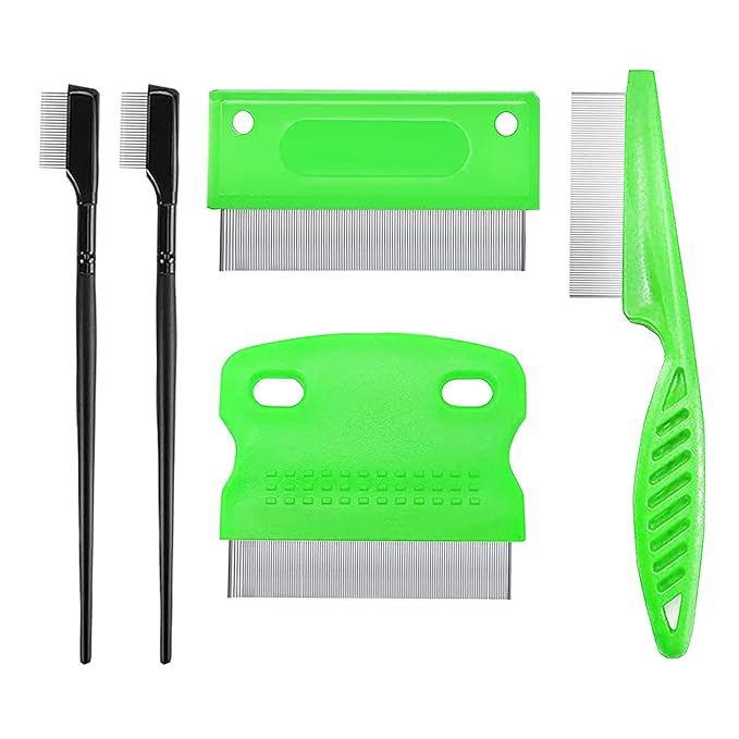 5 Pieces Tear Stain Remover and Grooming Combs - Pet Lice Comb Removes Fleas, Eggs, Dandruff, Hair Stains, Crust, and Mucus for Small Pets