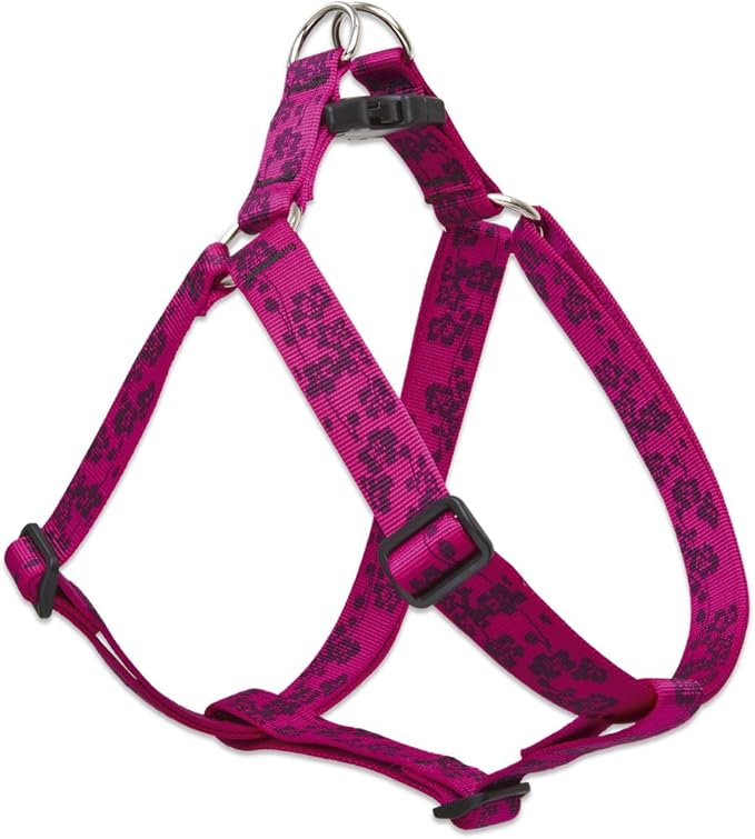 LupinePet Originals 1" Plum Blossom 19-28" Step In Harness for Medium Dogs