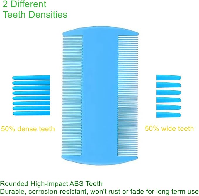 5 Pack Flea Lice Comb,Stainless Steel Dog Cat Grooming Combs with Rounded Teeth,Double Sided Professional Pet Tear Stain Remover,Dematting Tool for Small, Ideal for all pet