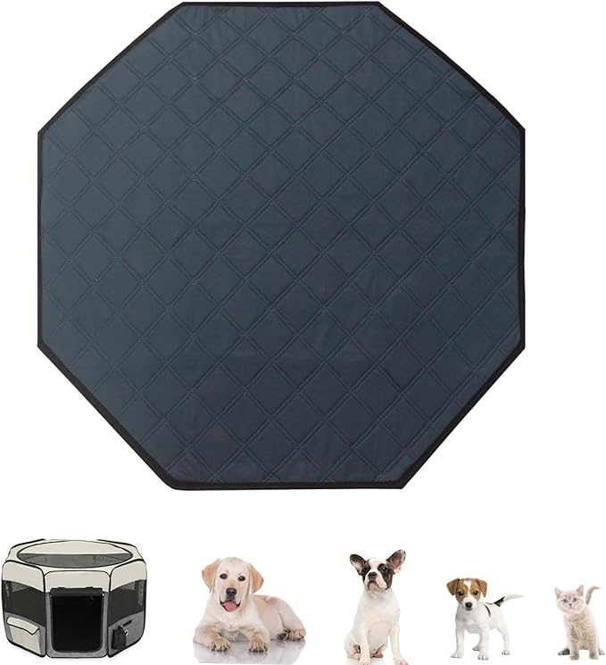 Dog Playpen Mat, Washable Pee Pad for Octagon Puppy Whelping, Leakproof Potty Training Liner for Crate Kennel Indoor