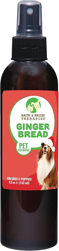 Bath & Brush Therapies Gingerbread Dog Cologne 4.5 oz | Dog Perfume Long Lasting | Deodorizing Spray