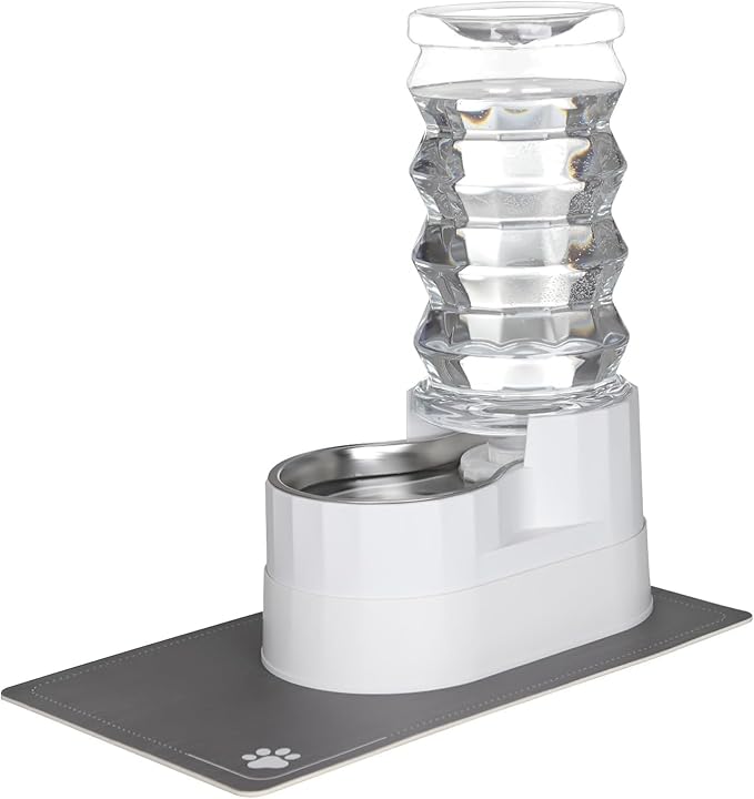 RIZZARI Automatic 9L Raised Pet Waterer,100% BPA-Free, Gravity Stainless Steel Water Dispenser for Cats and Small and Medium-Sized Dogs