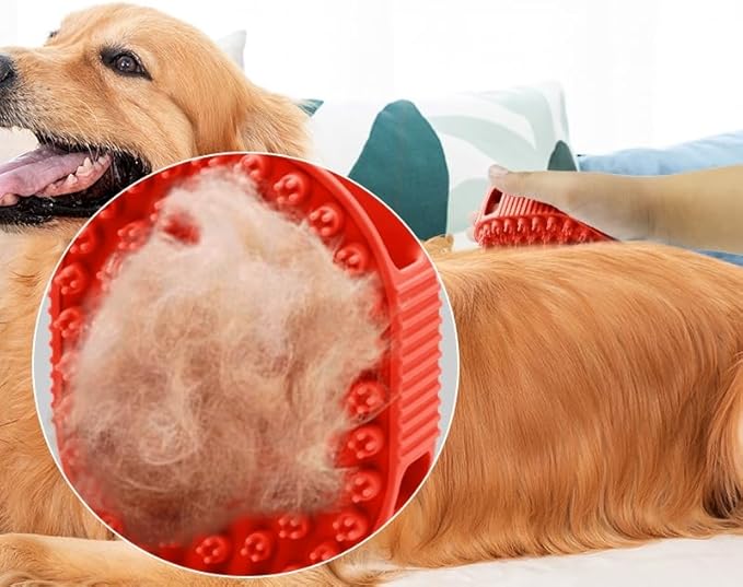 Dog Grooming Brush,Soft Silicone Pet Bath Brushes with Handle Grooming Brush Cat,Shampoo Soothing Comb for Wet Dry Long Short Haired Pets Massaging