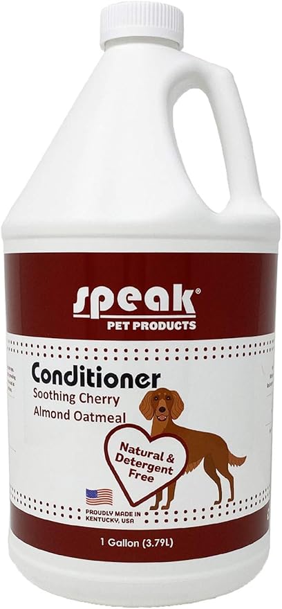 Natural Leave-in Conditioning Spray for Dogs Refill, Soothing Cherry Almond Oatmeal, 1 Gallon