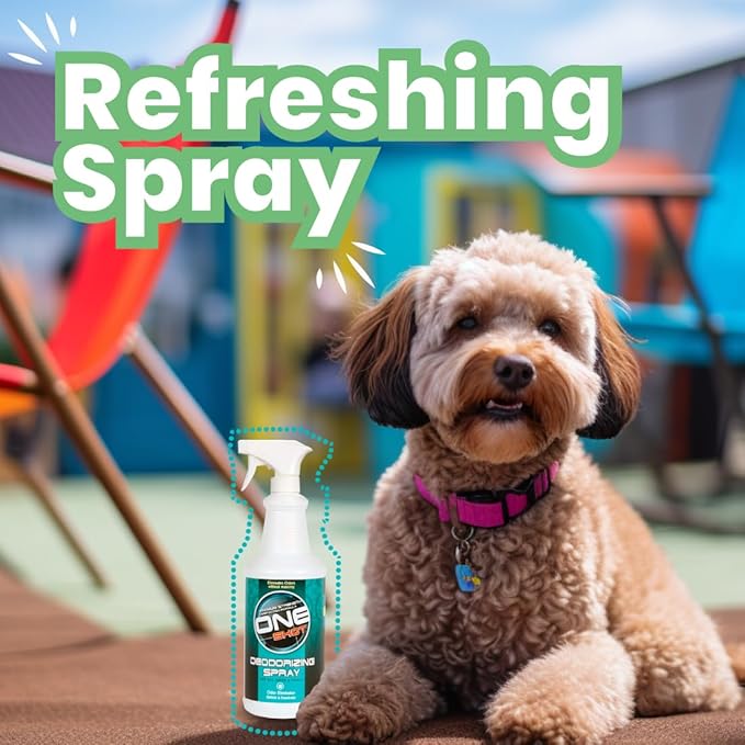 Best Shot ONE SHOT Deodorizing Spray, Versatile Pet Odor Eliminator Spray, Alcohol-free and Fabric-safe, Deodorizing Spray for Horses, Dogs, and Cats, Herbal Mint Fragrance, 32 Oz.