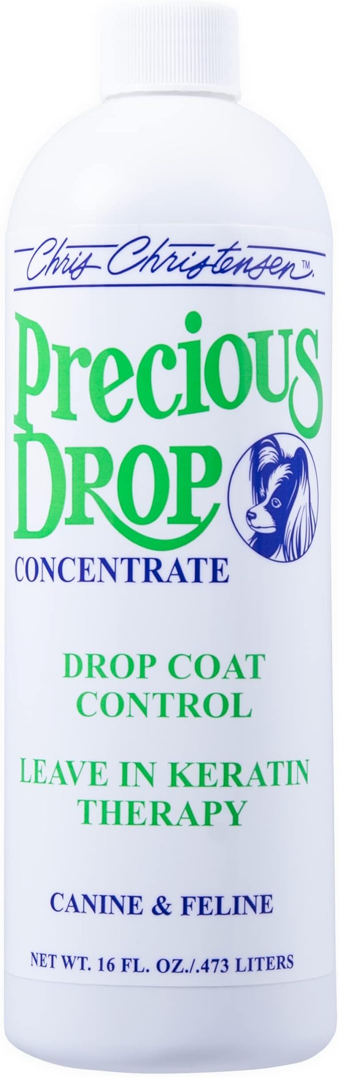 Chris Christensen Precious Drop Concentrate Dog Conditioner, Groom Like a Professional, Reduces Frizz & Matting, 16 oz