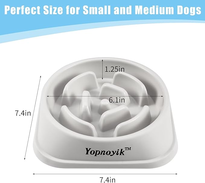 Slow Feeder Dog Bowls for Healthy Eating, Non-Slip and Anti-Choking Design, Reduces Bloating & Overeating for Small & Medium Dogs and Cats, Easy to Clean