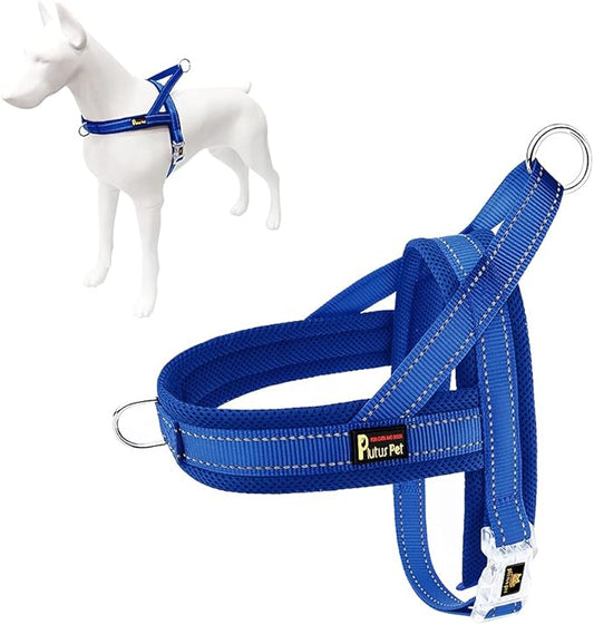 Plutus Pet No Pull Dog Harness with Breathable Mesh Padded, Adjustable Reflective Escape Proof Dog Harness, Quick Fit Dog Vest Harness for Small Medium Large Dogs(S, Navy Blue)