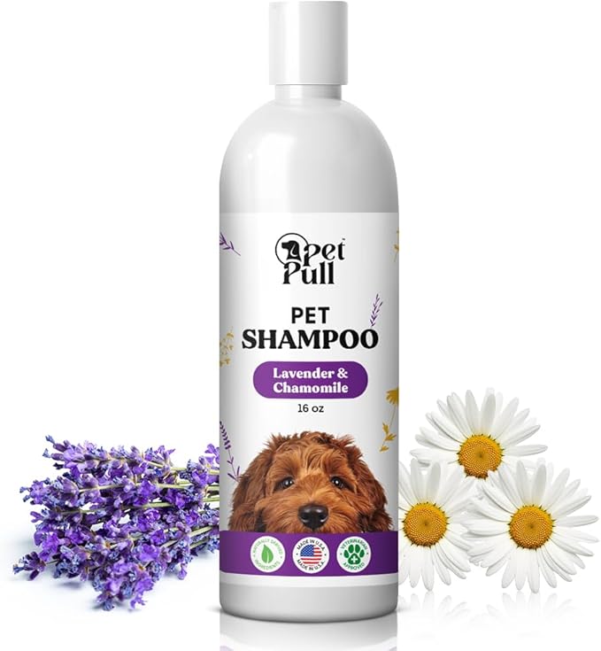 Pet Shampoo for Dogs - Plant-Based Dog Shampoo Cleanser - Dog Wash Pet Supplies for Pets with Lavender and Chamomile Scent - Safe and Gentle Sensitive Skin Dog Shampoo - Made in The USA 16oz
