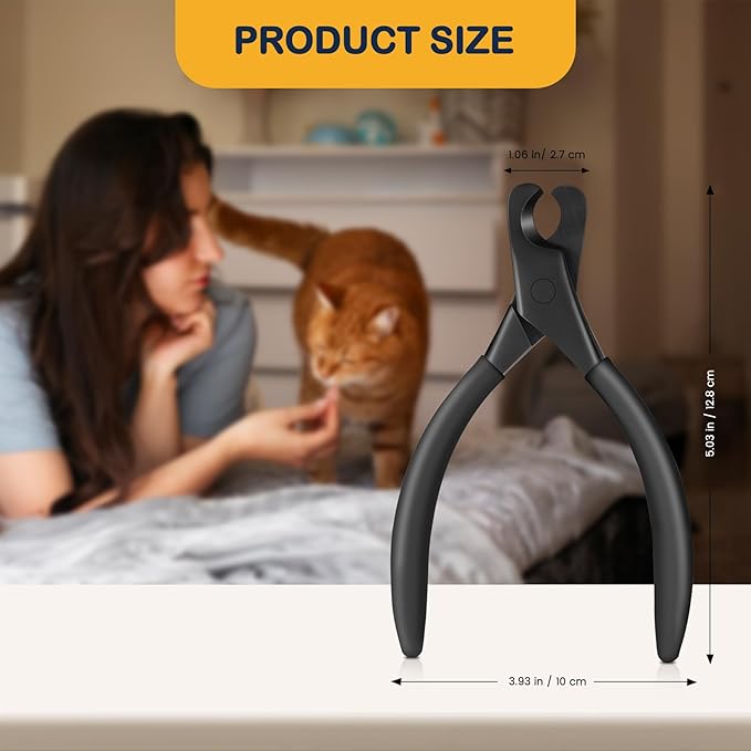 BEZOX Professional Pet Nail Clippers, Premium Sharp & Safe Pets' Paw Trimmer for Large Dogs and Small Animals, Soft Grip Cat Claw Cutter with Built-in Spring - Black Handle