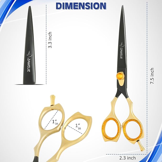 Dog Grooming Scissor- 7.5” Pet Shears, Japanese Stainless Steel Ergonomic Pet Grooming Scissor, Heavy Duty Sharp and Comfortable pet Scissors for Grooming, Dogs, Cats and Other Animals (Straight)