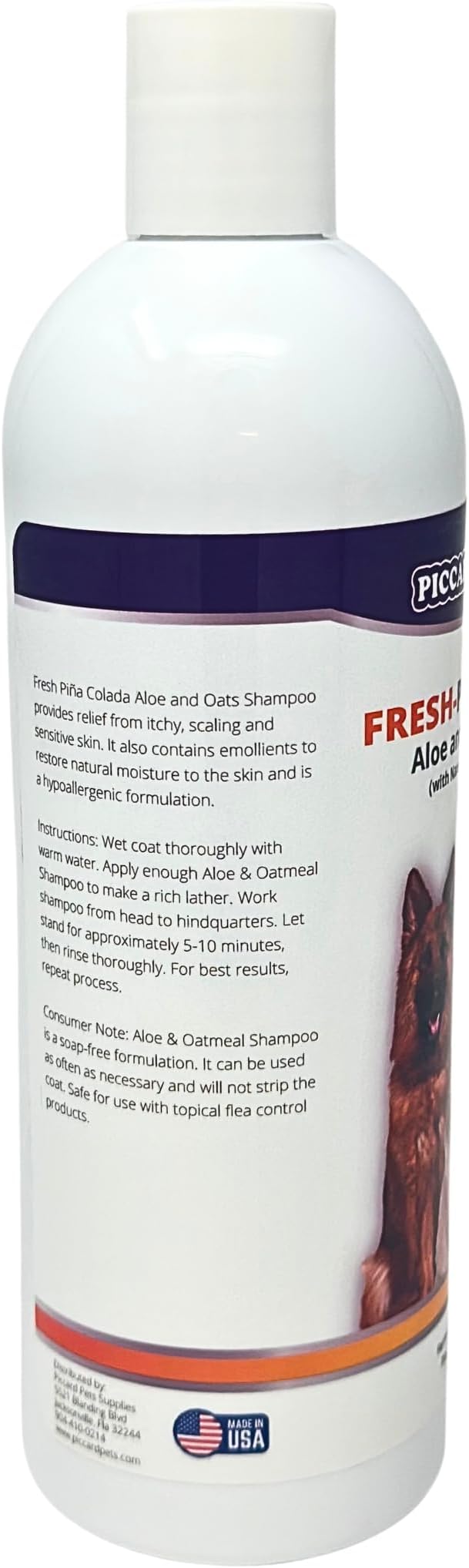 Fresh-Piña Colada Aloe and Oatmeal Shampoo for Dogs and Cats 16oz
