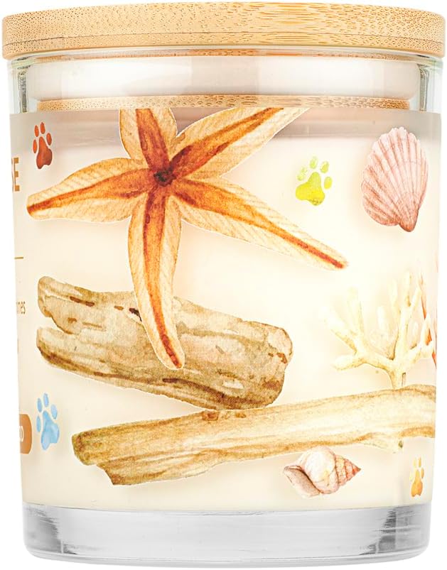Pet House 9 oz Ocean Driftwood Scented Pet Odor Candle, Clean Burning, Long Lasting, Plant Based Spring, Summer Scented Soy Candle, 60 Hour Burn Time