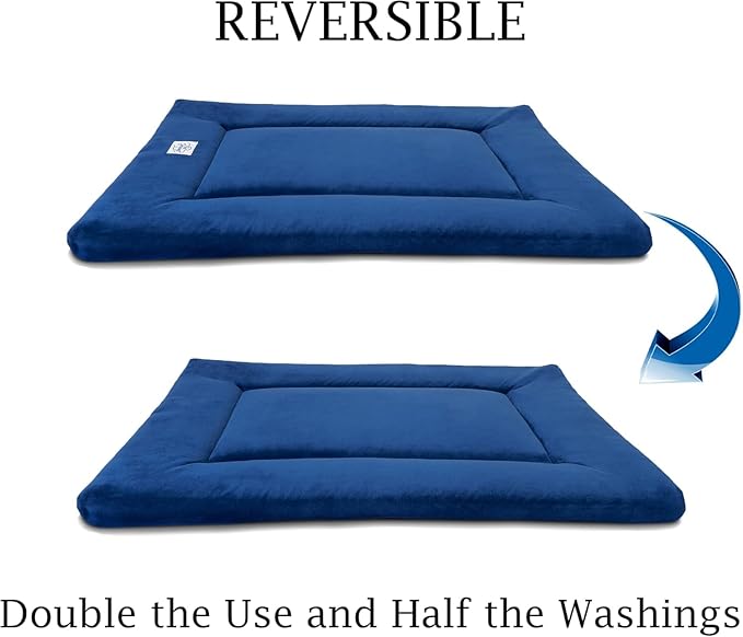 Pet Dreams Dog Crate Cover & Mat- Breathable Non-Toxic Kennel Topper for Single-Door Crates, Fits iCrate Dog Cages 18, 24, 30, 36, 42, 48 Inches (Blue, X-Large, 42“)