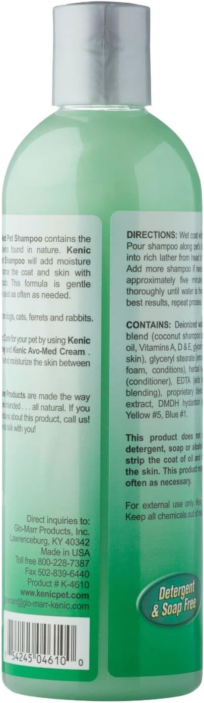 Kenic Ultra Nourishing Avo-Med Pet Shampoo, Made in USA with Naturally Derived Ingredients, Soap & Paraben Free, pH Balanced