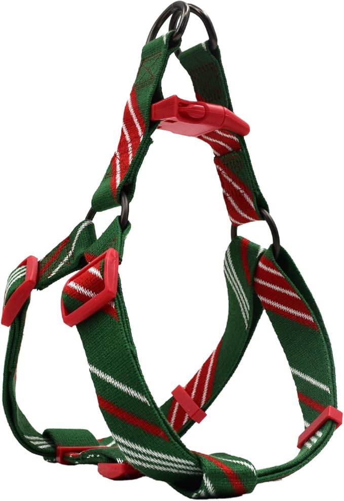 Dog Harness for Large Dogs Step-in Adjustable Dog Harness, Red Mix Green,L
