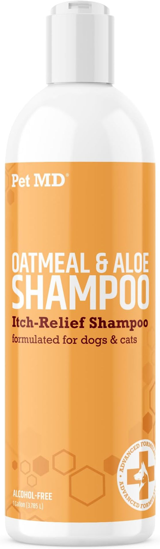 Pet MD - Oatmeal Dog Shampoo Cats and Dogs for Itch Relief and Moisturizer for Dry Skin and Coat - 16 Oz