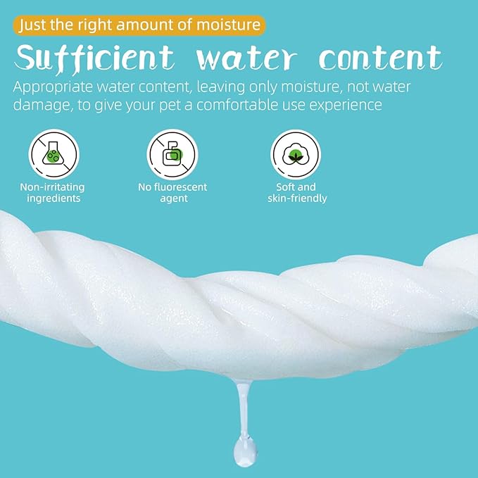 Pet Hypoallergenic Wipes, Extra Thick Cat Wipes for Cleaning Small Animal's Paws,Ears,Butt,Face and Eyes,Portable Organic Paw Wipes for Cats,Ideal for Home or Travel (320 Count (Pack of 4))