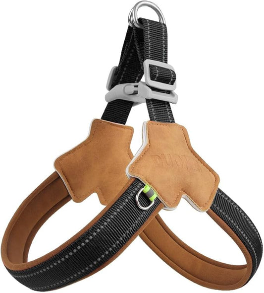 Dog Harness Y-Shaped Harness Breathable Heat Dissipation Easy to Wear Night Reflective Signs for Small and Large Dogs to Wear (Dark Black,L Bust 22in-26in)