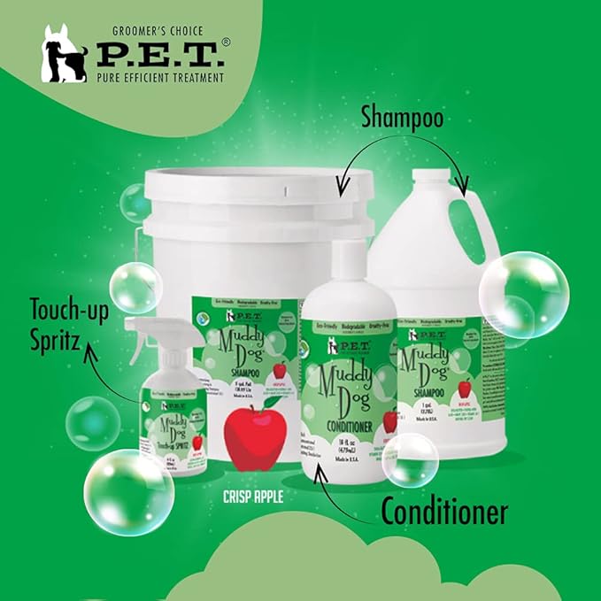 Muddy Dog Conditioner, Crisp Apple – Helps Detangle, Deodorize & Soften Coat, 16 fl. oz by P.E.T.