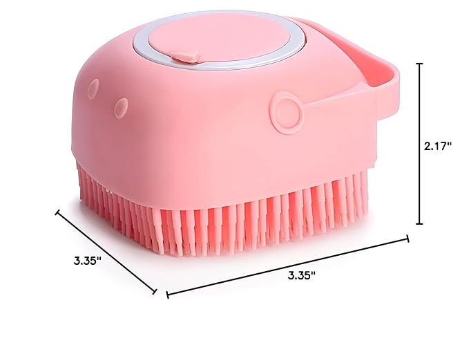 BLMHTWO Pet Bath Brush Dog Scrubber for Bath Pet Shampoo Brush Dog Bathing Brush Pet Bubble Brush with Silicone Loop Handle for Long Short Haired Dogs and Cats