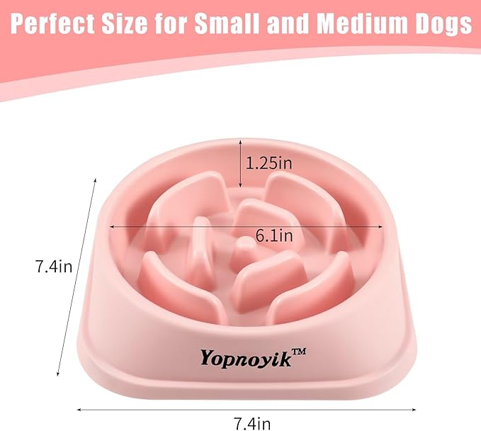 Slow Feeder Dog Bowls for Healthy Eating, Non-Slip and Anti-Choking Design, Reduces Bloating & Overeating for Small & Medium Dogs and Cats, Easy to Clean