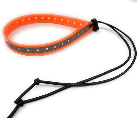 Replacement GPS eCollar with Adjustable Bungee, Multi-Hole Design, and Secure Toggle Closure for Small Dogs (Reflective Orange, Small Neck)