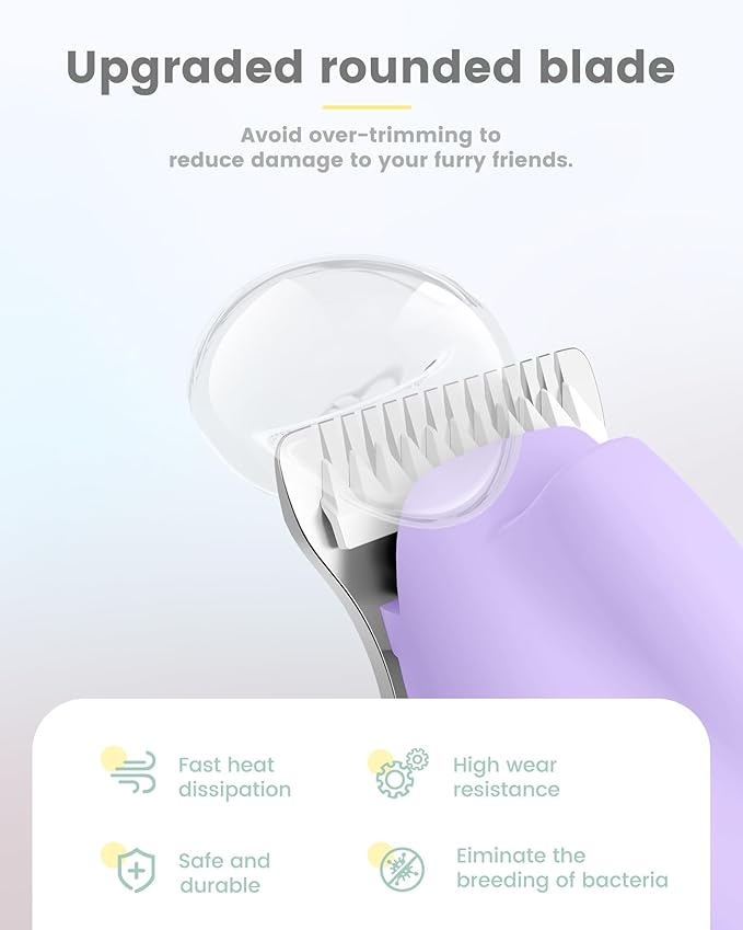 Dog Clippers with LED Display, Ultra-Low Noise, Cordless Dog Paw Trimmer for Paws, Ears, Face, Rump