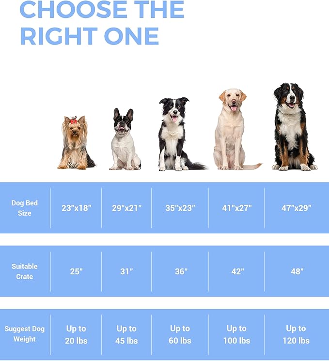 OhGeni Comfort Fluffy Dog Bed with Removable Washable Cover & Waterproof Lining, Light Chew & Scratch Resistant, Non-Slip Soft Crate Bed for Large, Medium, Small Size Dogs, 41in(Gray)