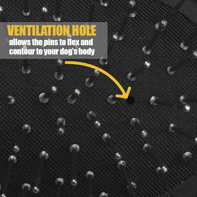 BV Pet Grooming Bristle and Pin Comb Brush, Black and Blue, For all breeds and coat types, Removing Shedding Hair, Brush for Dogs and Cats