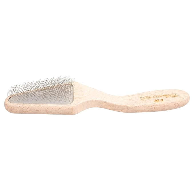 Chris Christensen Dog Brush, Mark V Triangle Slicker Brush, Groom Like a Professional, Stainless Steel Pins, Lightweight Beech Wood Body, Ground and Polished Tips