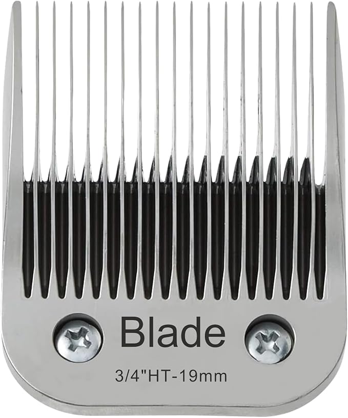 3/4" HT Dog Grooming Replacement Blades Compatible with Andis Dog Clippers,Dog Clipper Blades Compatible with Wahl KM-10 Series Clippers, Oster A5,Size-3/4-Inch 19mm Cut Length,Silver