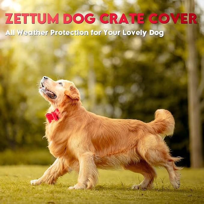 Dog Crate Cover 54 Inch - 600D Kennel Crate Covers for Dog Cage Waterproof & Heavy Duty, Small Dog Cage Cover Universal Fit for Most Wire Pet Crates - 54 x 38 x 43 Inch (Cover Only)