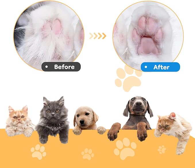 Mcbazel Pet Micro Precision Trimmer, Multifunctional Pet Hair Trimmer Waterproof Rechargeable Shaver with LED Light for Paws Eyes Ears Face Buttocks for Large/Small Dogs and Cats