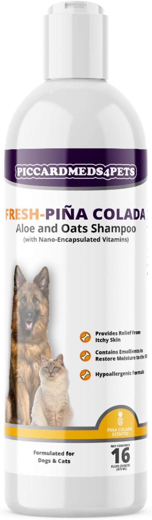 Fresh-Piña Colada Aloe and Oatmeal Shampoo for Dogs and Cats 16oz