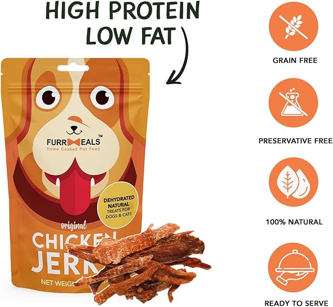 Original Chicken Jerky | High Protein Low Fat | Natural Treat for Dogs & Cats | Zero Preservative Human Grade Dog Treat | Pack of 3 x 70gm