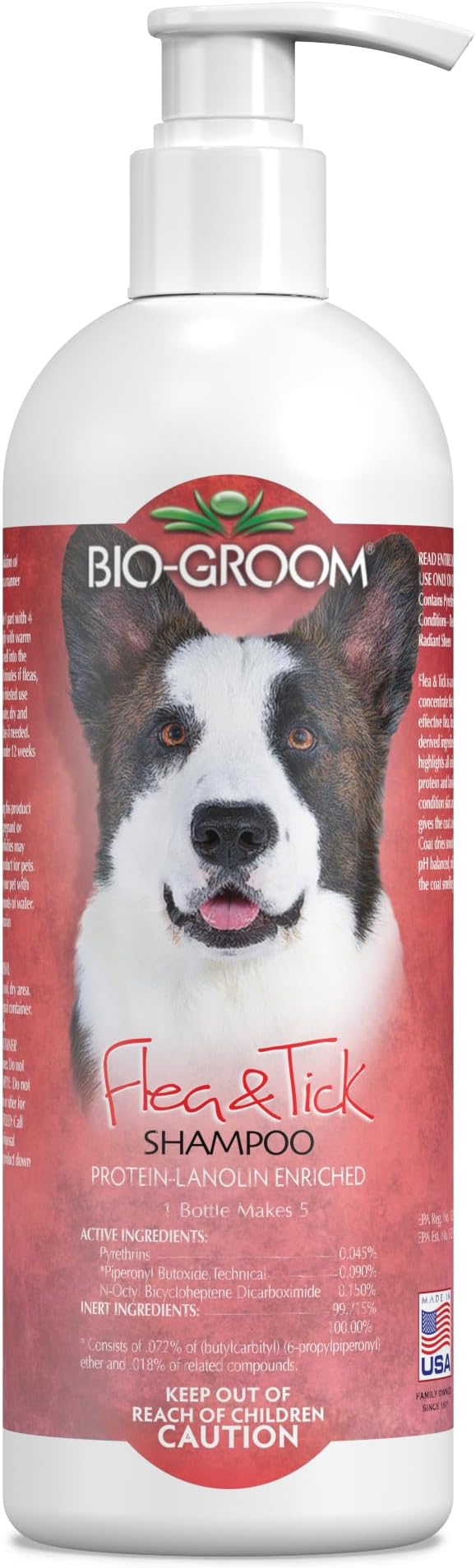 Bio-Groom Flea & Tick Dog Shampoo – Flea and Tick Prevention for Dogs, Cat Flea Treatment, Cruelty-Free, Made in USA, Natural Tick Repellent, Protein-Lanolin Shampoo – 32 fl oz 1-Pack