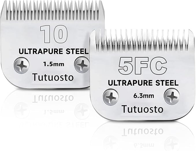 Clipper Blades Pet Grooming Clipper Replacement Blades Detachable Blade Compatible with andis/wahl/Oster Dog Clippers (10#&5FC)