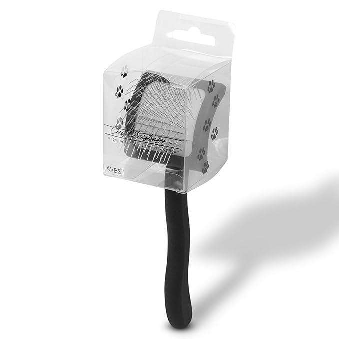 Chris Christensen Baby K Dog Slicker Brush, Groom Like a Professional, Fluff Detangle Style, Saves Time Energy, Black, Small