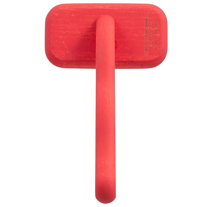 Chris Christensen Mark II Slicker Brush, Groom Like a Professinal, Stainless Steel Pins, Lightweight Beech Wood Body, Ground and Polished Tips, Red Small