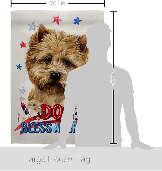 Breeze Decor Patriotic Cairn Terrier House Flag Eagle Set Dog Puppy Spoiled Paw Canine Fur Pet Nature Farm Animal Creature Decoration Banner Small Garden Yard Gift Double-Sided, Made in USA