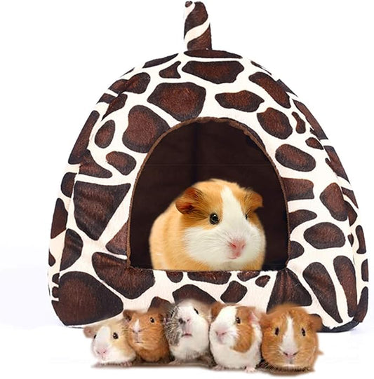Spring Fever Hamster Guinea Pig Rabbit Dog Cat Chinchilla Hedgehog Bird Small Animal Pet Bed House Hideout Cage Accessorie E Leopard S (12.2 * 12.2 inch)