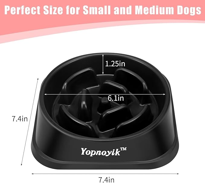 2 Pack Slow Feeder Dog Bowls for Healthy Eating, Non-Slip and Anti-Choking Design, Reduces Bloating & Overeating for Small & Medium Dogs and Cats, Easy to Clean
