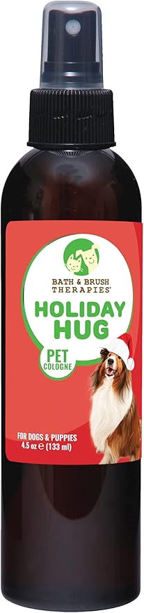 Bath & Brush Therapies Holiday Hug Pet Cologne 4.5 oz | Cruelty-Free | Odor Eliminator | Biodegradable and Non-Toxic | Made In The USA