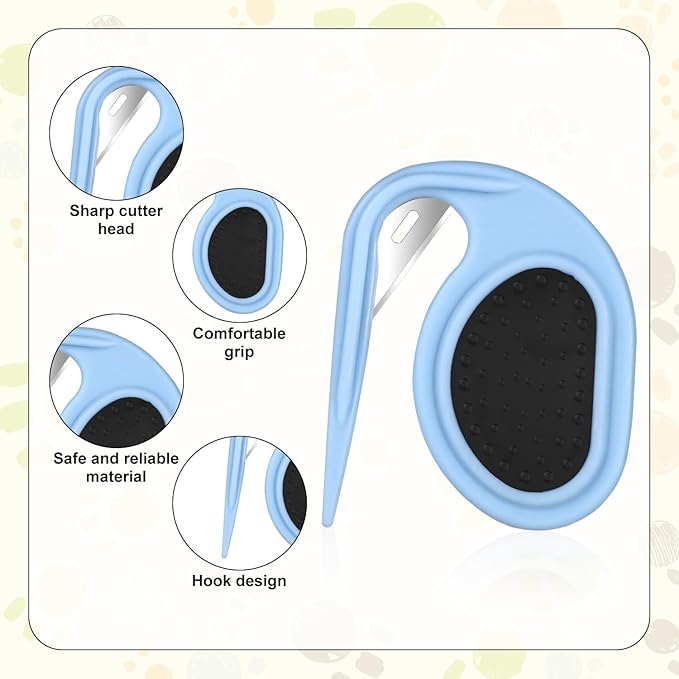 4pcs Pet Knotting Combs, Cat Knotting Detangler Comb with Stainless Steel Blade, Pet Dematting Combs Dog Knotting Blade Comb Hair Grooming Tool for Dogs Kitten Puppy