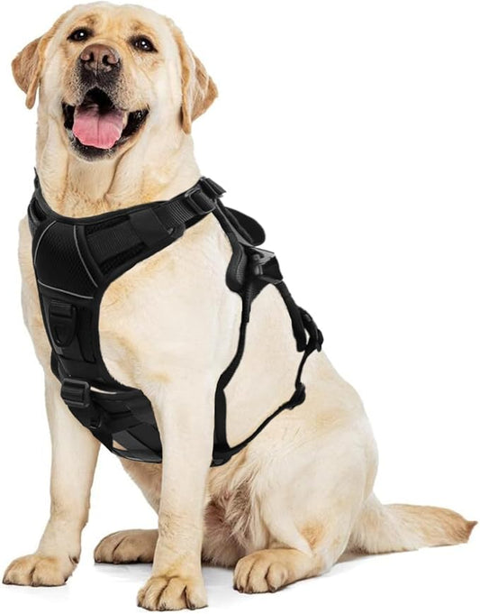 AUROTH Dog Harness, Escape Proof Dog Harness for Large Dogs, No Pull Dog Harness with Lift Handle, Soft Padded Reflective Adjustable Dog Vest Harness, Large Dog Harness for Walking Hiking Training