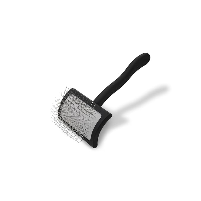 Chris Christensen Big K Dog Slicker Brush for Dogs (Goldendoodles, Labradoodles, Poodles), Groom Like a Professional, Fluff Detangle Style, Saves Time Energy, Black, Medium