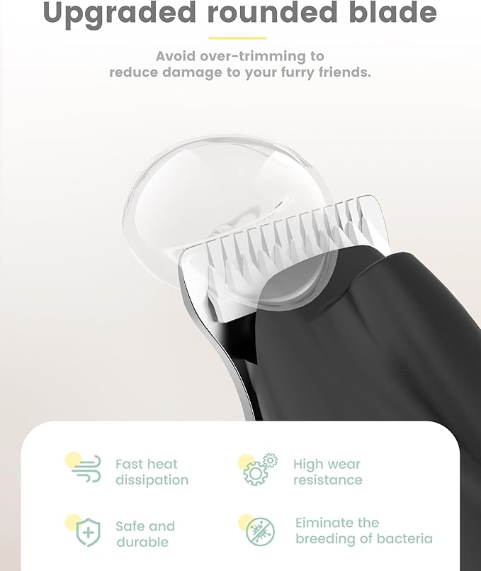 Cat Clippers with LED Display,35dB Ultra-Low Noise Cat Hair Trimmer Shaver, Cordless Dog Paw Trimmer with LED Light,Type-C Rechargeable Cat Dog Clippers for Grooming Paws, Ears, Face, Rump