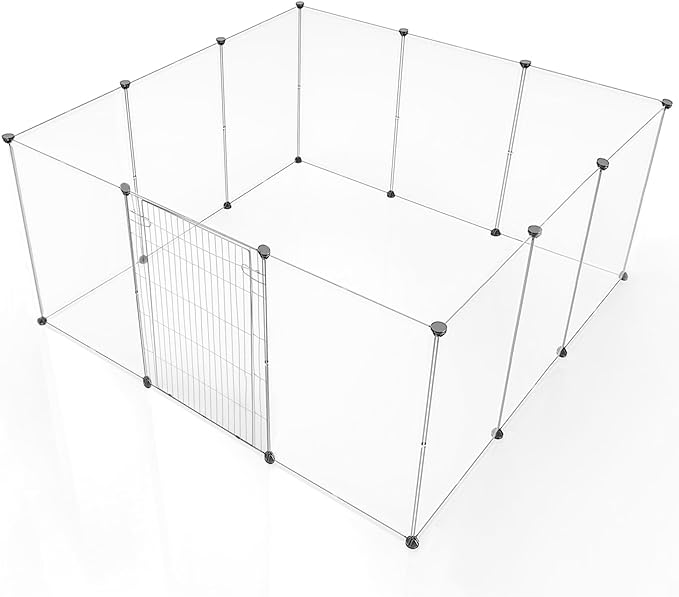 BRIAN & DANY Dog Playpen Portable for Small Animals, Dog Play Pen Indoor, Transparent Pet Playpen for Puppies, Cats, 80" L x 40" W x 28" H